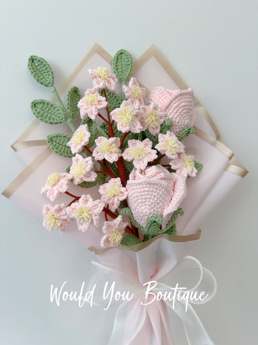 Rosy Cherry Blossom Bouquet