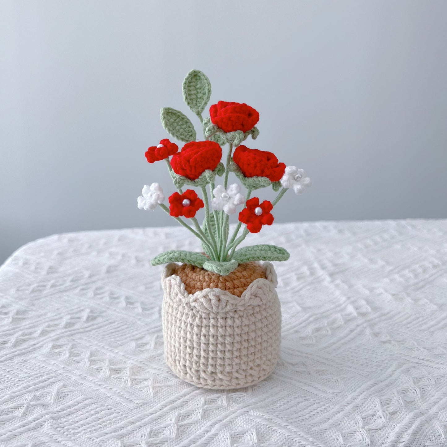 Rose & Baby's Breath Pot