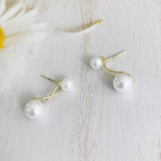Pearl Criss Cross Earrings